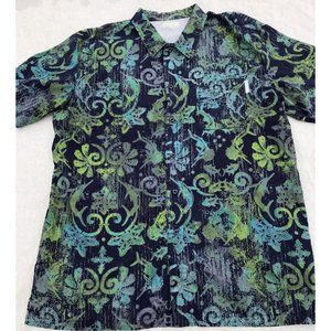 Vtg Y2K Men's Columbia PFG Short Sleeve Button Front Fishing Hawaiian Shirt XL